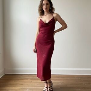 Vtg 90s Red Sparkle Dress Fairygoth Whimsigoth Prom Asymmetric Hem USA‎